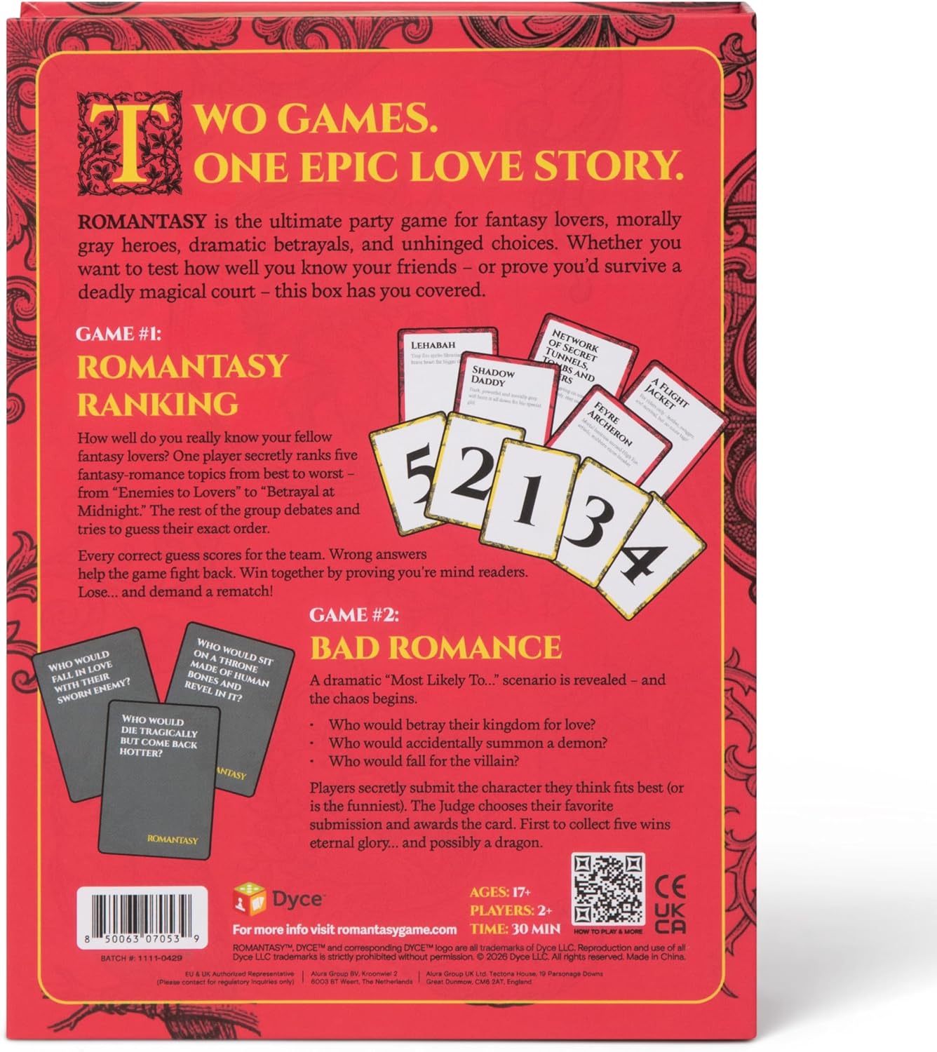 Adult Party Game of Unhinged Choices for Book Lovers & Friends