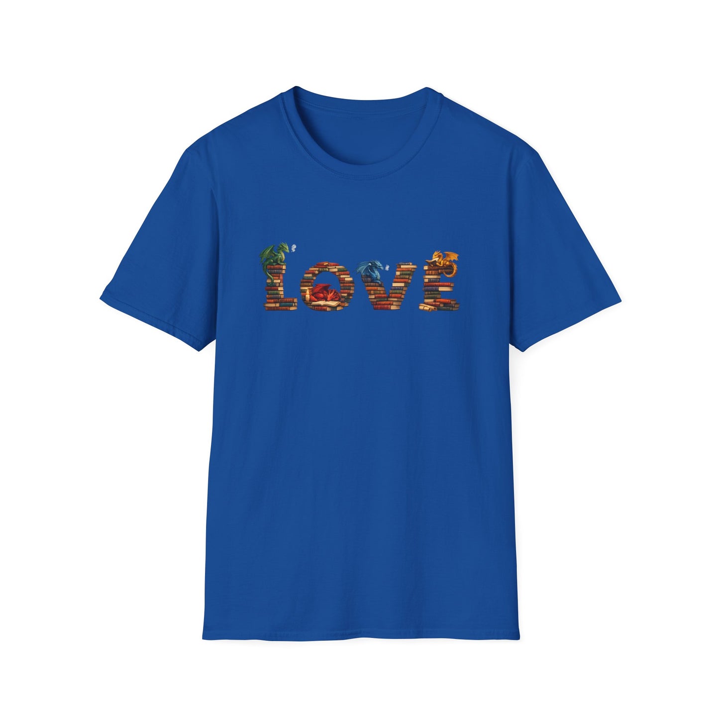 LOVE Book Dragon Shirt | Fantasy Reader T-Shirt | Book Lover Dragon Tee | Romantasy Graphic Tee | Bookish Gift | Dragon Lover Shirt