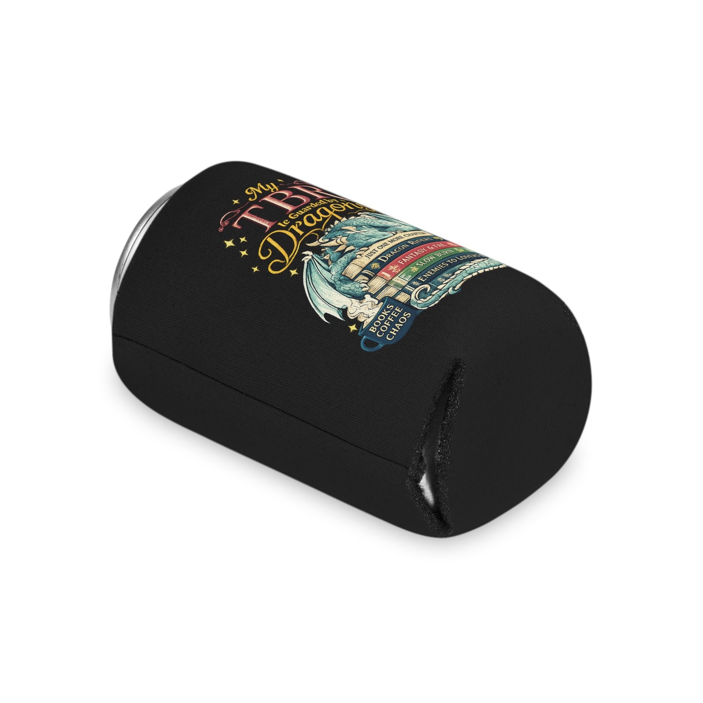 My TBR Is Guarded by Dragons Can Cooler Sleeve | Book Lover Drink Sleeve | Fantasy Reader Koozie | Romantasy Beverage Holder