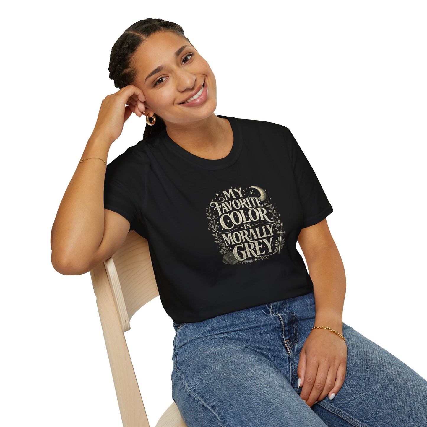 My Favorite Color Is Morally Grey Shirt | Romantasy Book Lover Tee, Fantasy Reader BookTok Shirt, Dark Academia Tee, Morally Gray Gift