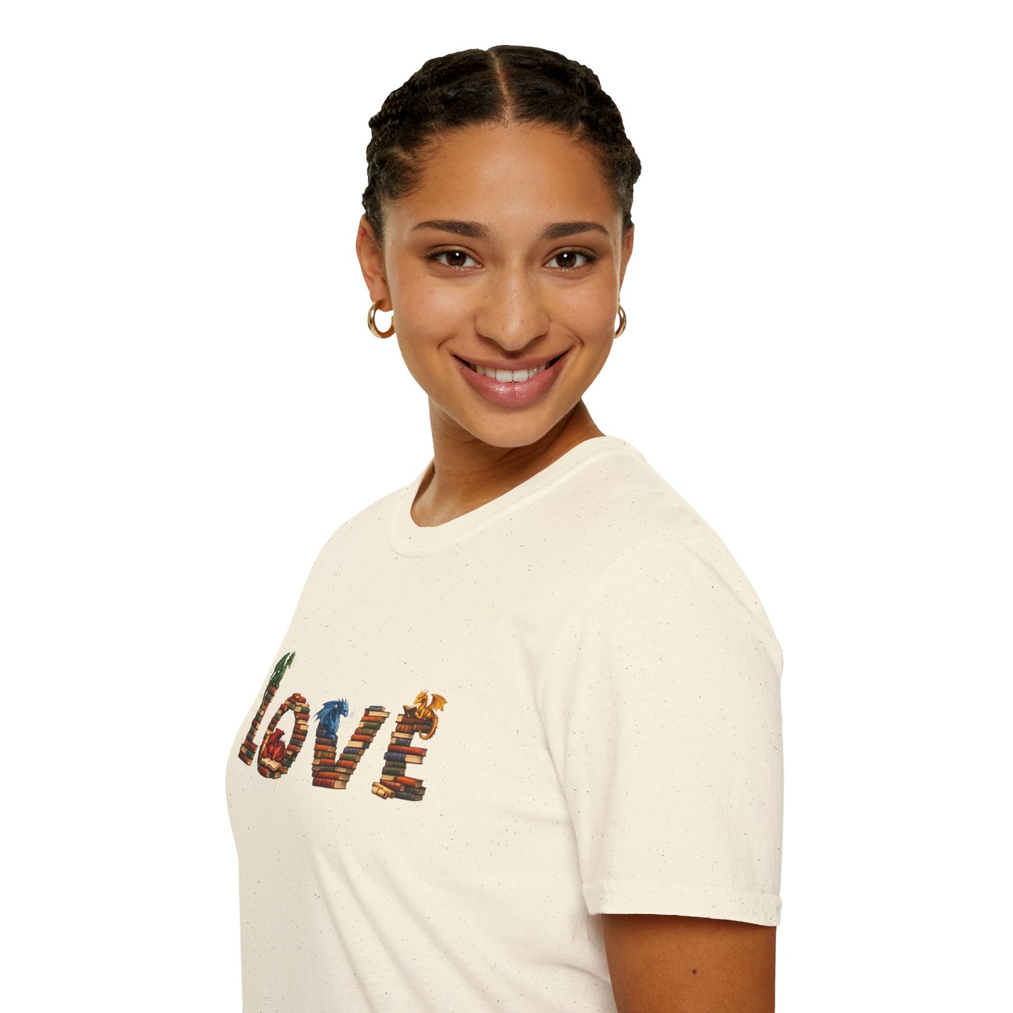 LOVE Book Dragon Shirt | Fantasy Reader T-Shirt | Book Lover Dragon Tee | Romantasy Graphic Tee | Bookish Gift | Dragon Lover Shirt