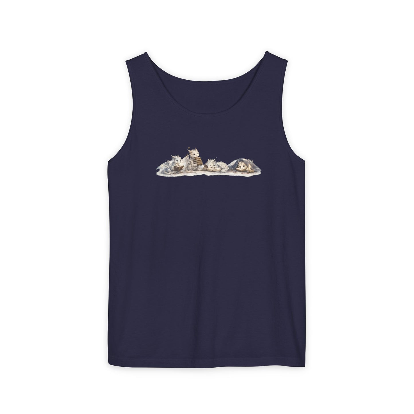 Baby Dragons Reading Tank Top | Cute Book Dragon Racerback Tank | Fantasy Book Lover Shirt | Bookworm Gift | Romantasy Reader