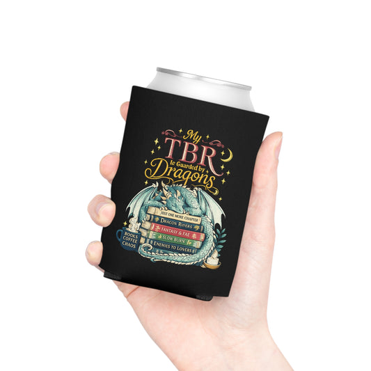 My TBR Is Guarded by Dragons Can Cooler Sleeve | Book Lover Drink Sleeve | Fantasy Reader Koozie | Romantasy Beverage Holder
