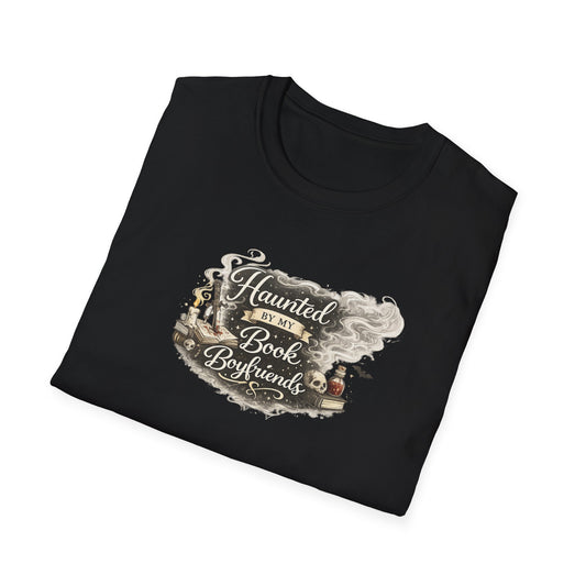 Haunted by My Book Boyfriends Shirt | Book Lover Halloween Tee | Spooky Bookish Shirt | Witchy Reader T-Shirt | Fantasy Book Lover Gift