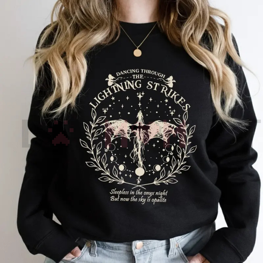 Onyx Storm sweatshirt – "Dancing Through The Lightning Strike" Fourth Wing sweatshirt