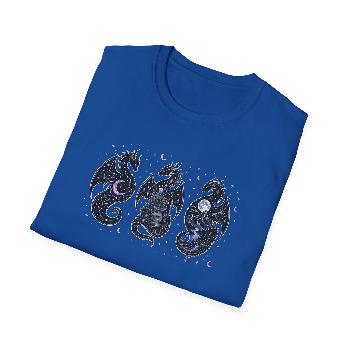Three Dragons T-Shirt | Celestial Fantasy Dragon Tee | Romantasy Reader Shirt | Book Lover Gift | Bookish Apparel