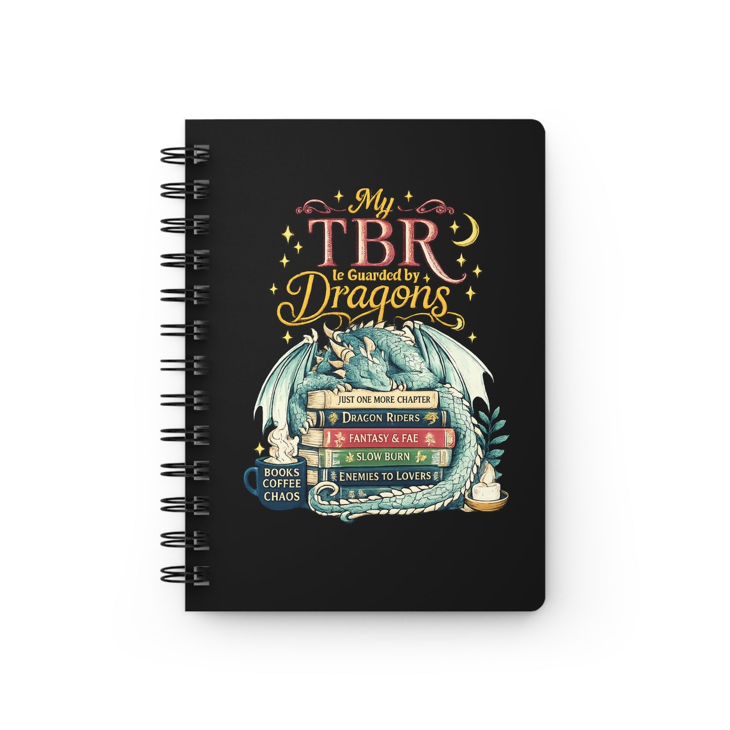 My TBR Is Guarded by Dragons Spiral Notebook | Fantasy Reading Journal | Book Lover Notebook | Dragon Booktok Gift | Romantasy Journal