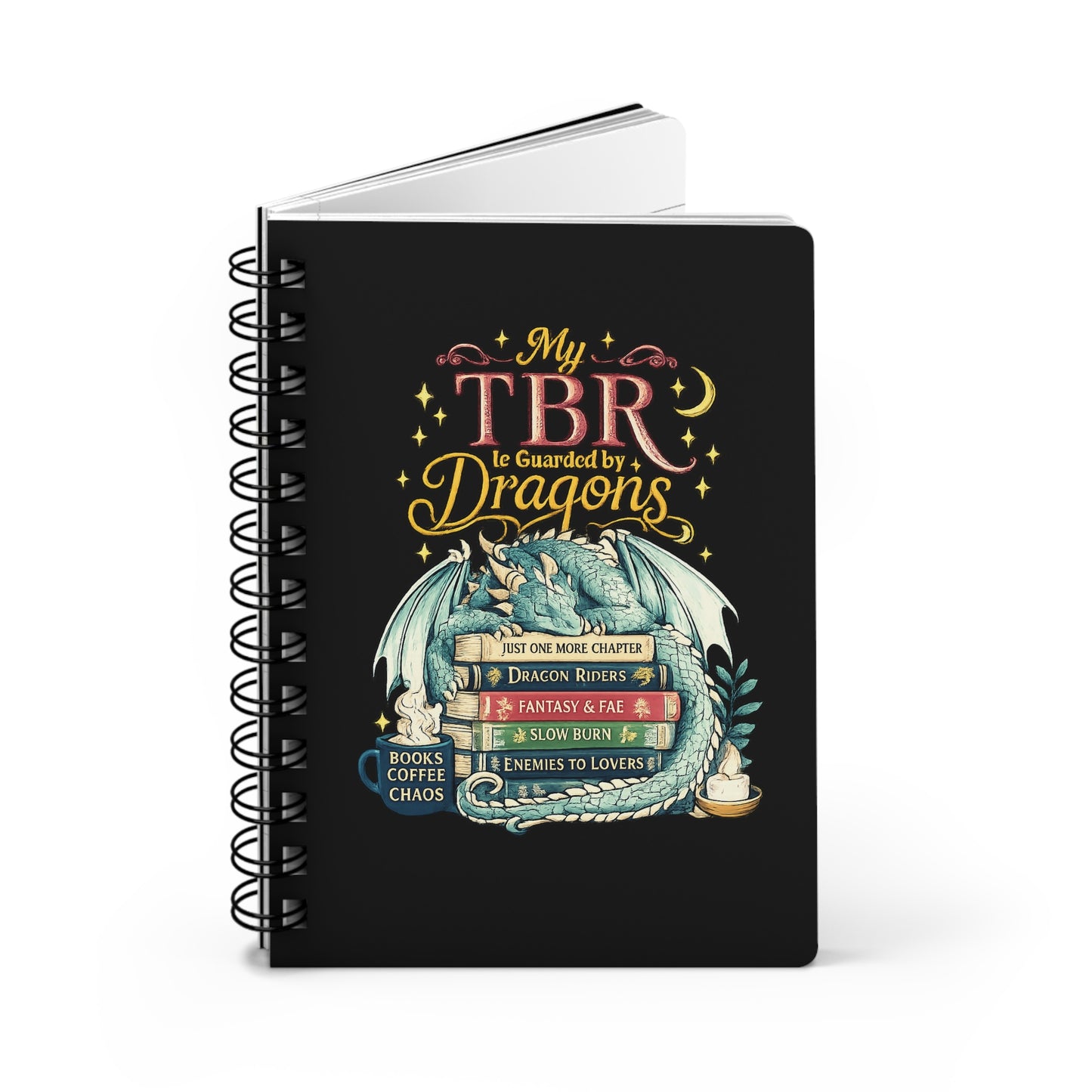 My TBR Is Guarded by Dragons Spiral Notebook | Fantasy Reading Journal | Book Lover Notebook | Dragon Booktok Gift | Romantasy Journal