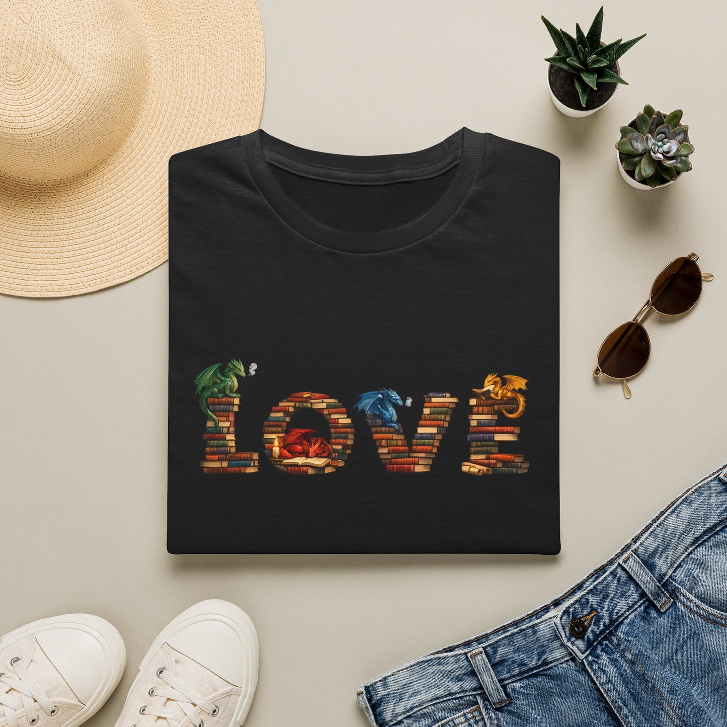 LOVE Book Dragon Shirt | Fantasy Reader T-Shirt | Book Lover Dragon Tee | Romantasy Graphic Tee | Bookish Gift | Dragon Lover Shirt