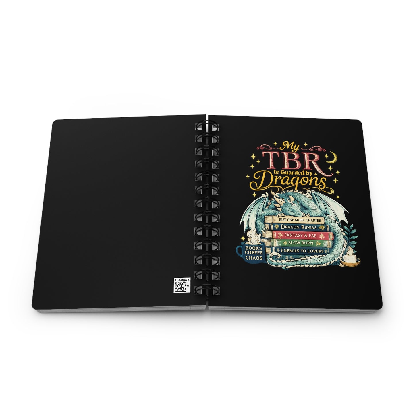My TBR Is Guarded by Dragons Spiral Notebook | Fantasy Reading Journal | Book Lover Notebook | Dragon Booktok Gift | Romantasy Journal