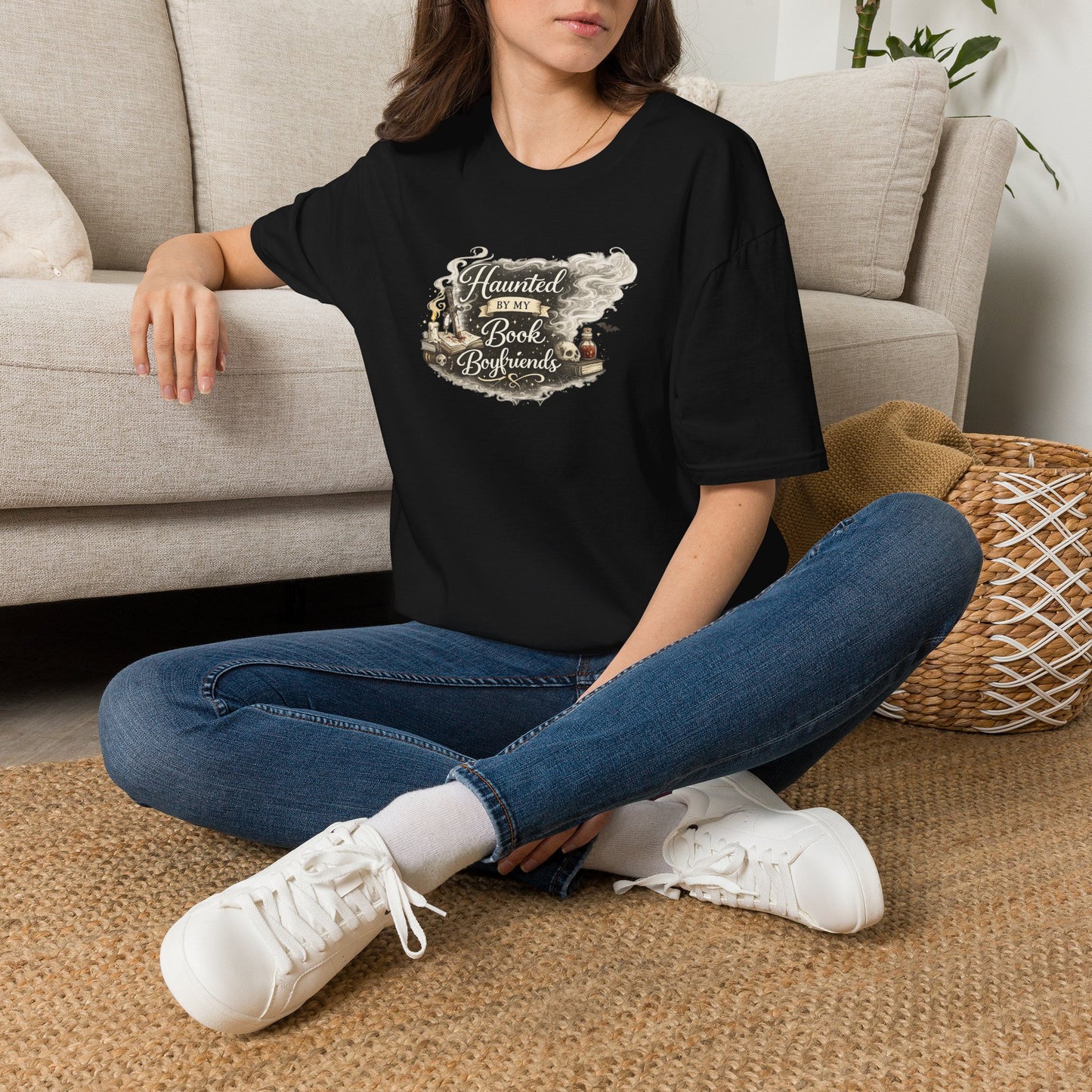 Haunted by My Book Boyfriends Shirt | Book Lover Halloween Tee | Spooky Bookish Shirt | Witchy Reader T-Shirt | Fantasy Book Lover Gift