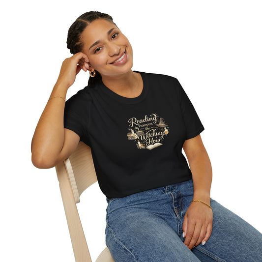 Reading Through the Witching Hour Shirt | Book Lover Halloween Tee | Witchy Reader Shirt | Spooky Bookish T-Shirt | Fall Reading Gift