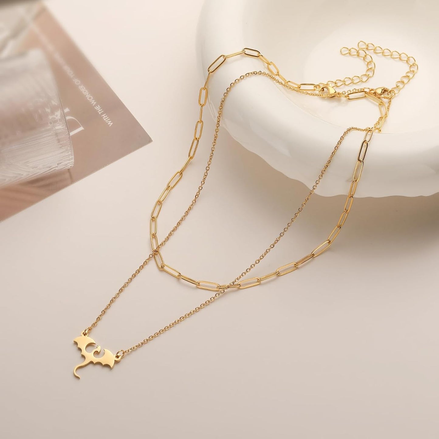 Gold/Silver Plated Necklace for Women, Dragon, Horse, Dachshund, Cat, Turtle Necklaces for Womens Dainty Simple Jewelry Gifts