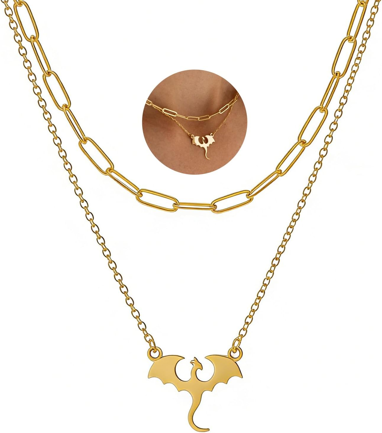 Gold/Silver Plated Necklace for Women, Dragon, Horse, Dachshund, Cat, Turtle Necklaces for Womens Dainty Simple Jewelry Gifts