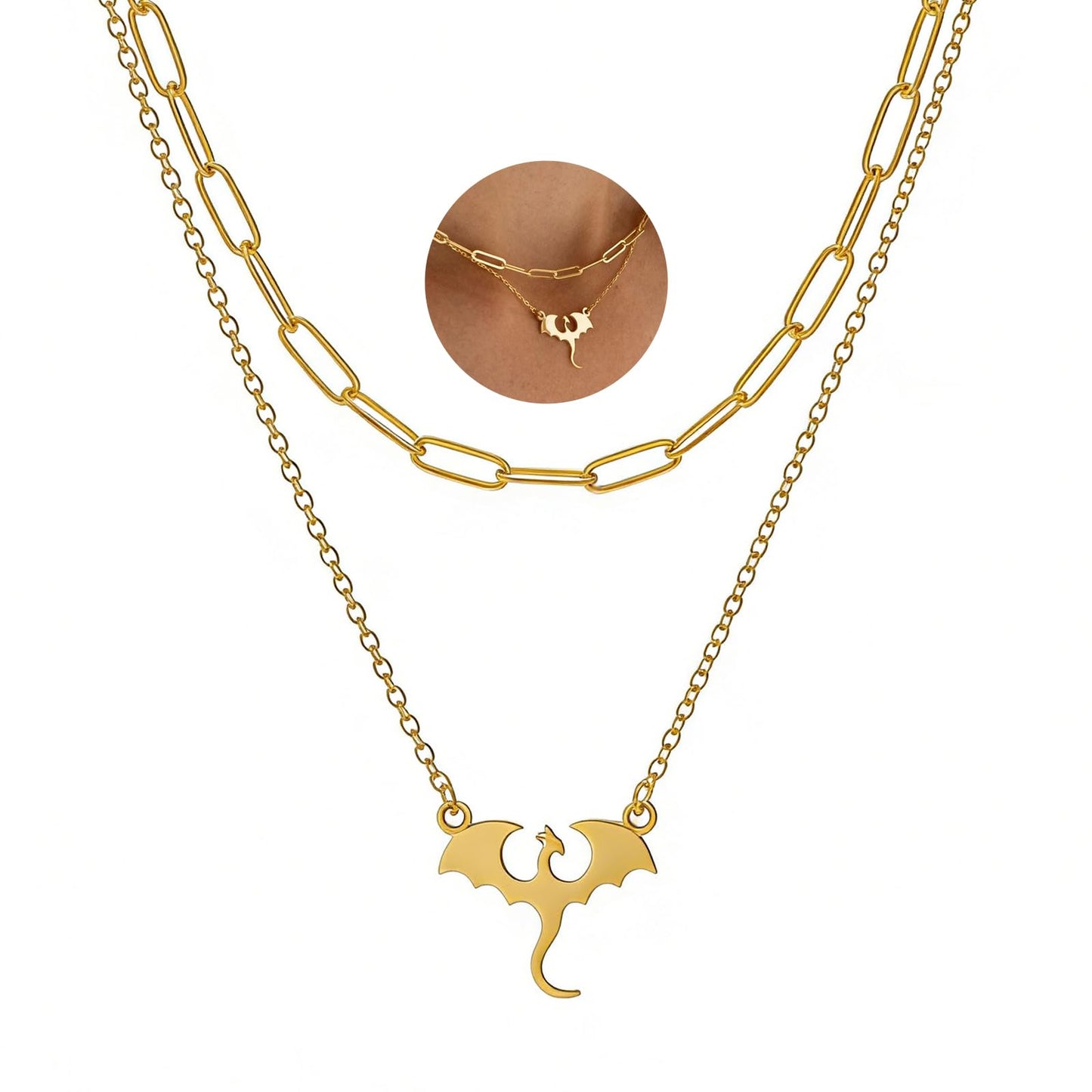 Gold/Silver Plated Necklace for Women, Dragon, Horse, Dachshund, Cat, Turtle Necklaces for Womens Dainty Simple Jewelry Gifts