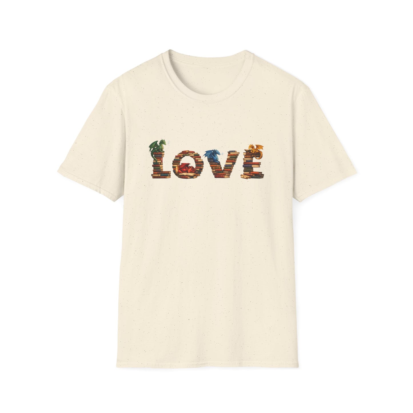 LOVE Book Dragon Shirt | Fantasy Reader T-Shirt | Book Lover Dragon Tee | Romantasy Graphic Tee | Bookish Gift | Dragon Lover Shirt