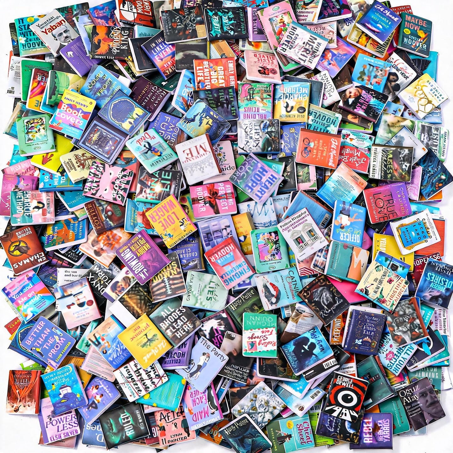 DIYDEC 300pcs Mini Books Miniatures Dollhouse Books for Anxiety Bookshelf Tiny Plastic Books for Dollhouse Decor Accessories DIY Crafting Library Bookshelf Fillers