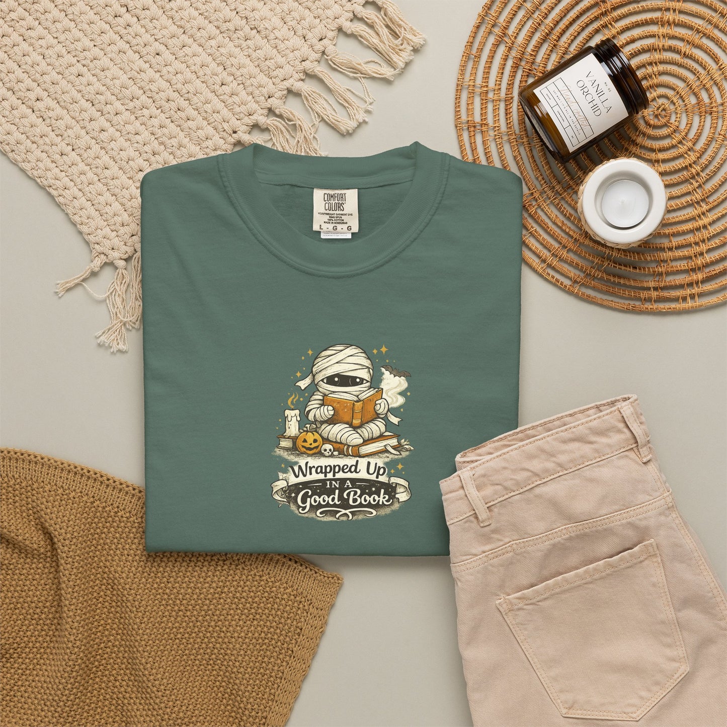 Wrapped Up in a Good Book Shirt | Cute Halloween Book Lover Tee | Bookworm Fall T-Shirt | Spooky Reader Gift | Cozy Bookish Shirt