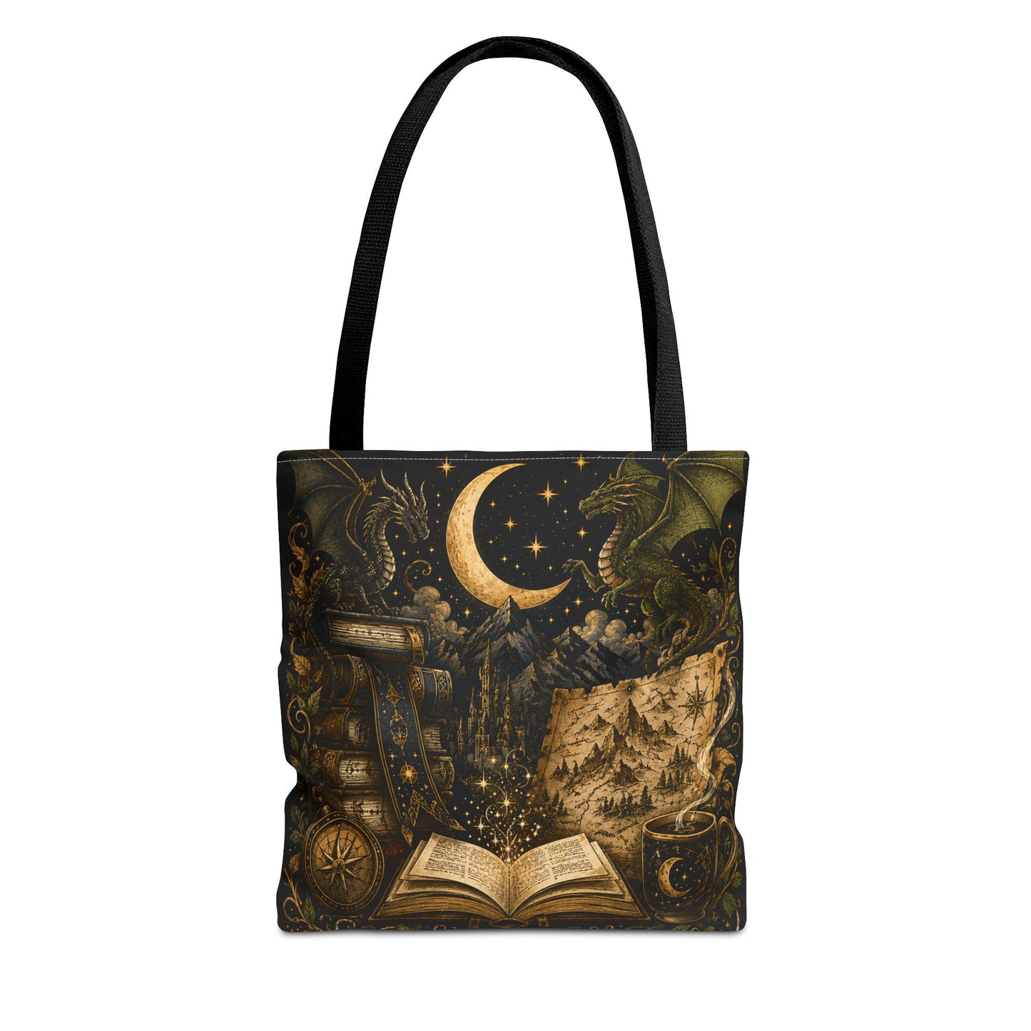 Not All Those Who Wander Are Lost book moon dragon tote bag | Tote