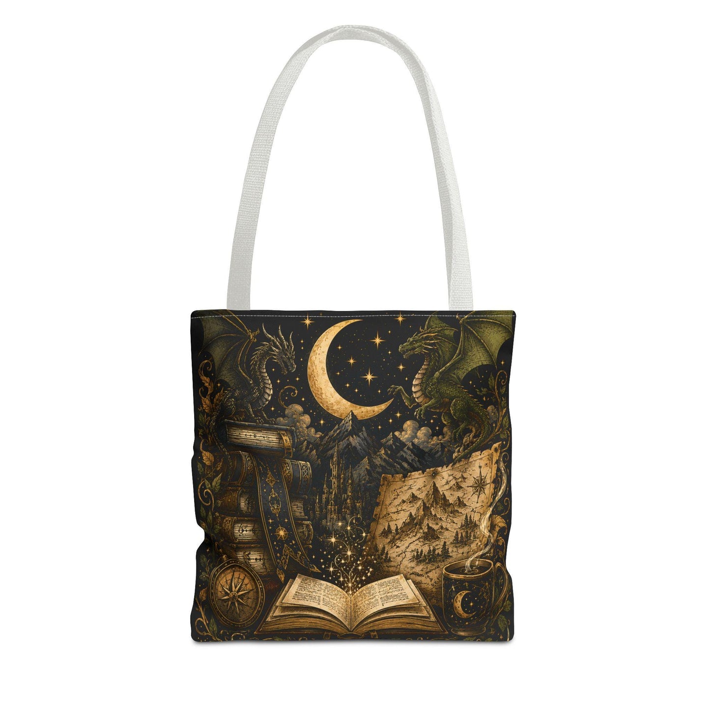 Not All Those Who Wander Are Lost book moon dragon tote bag | Tote