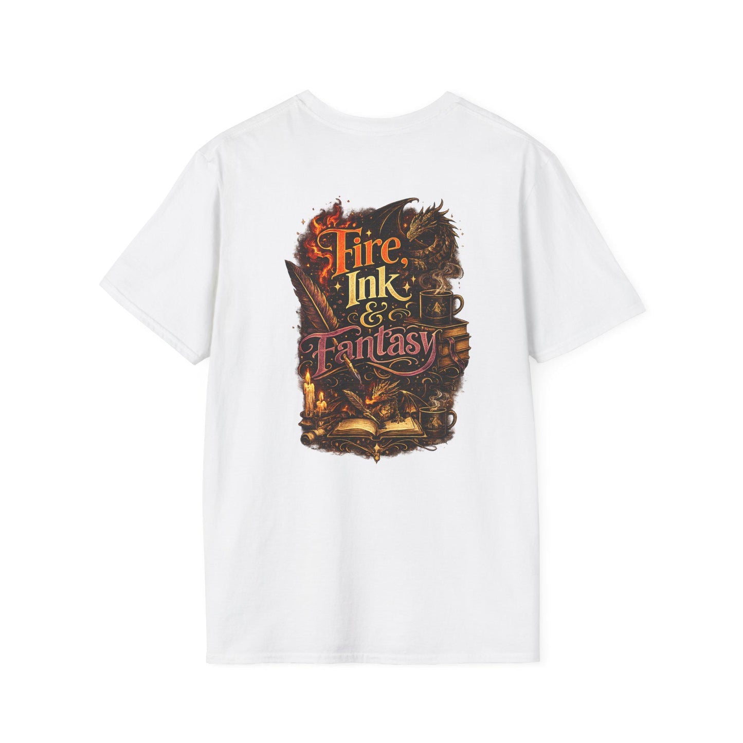 Fire, Ink & Fantasy Shirt, Dragon Book Lover T-Shirt, Fantasy Reader Tee, Writer Gift, Bookish Shirt, BookTok Apparel