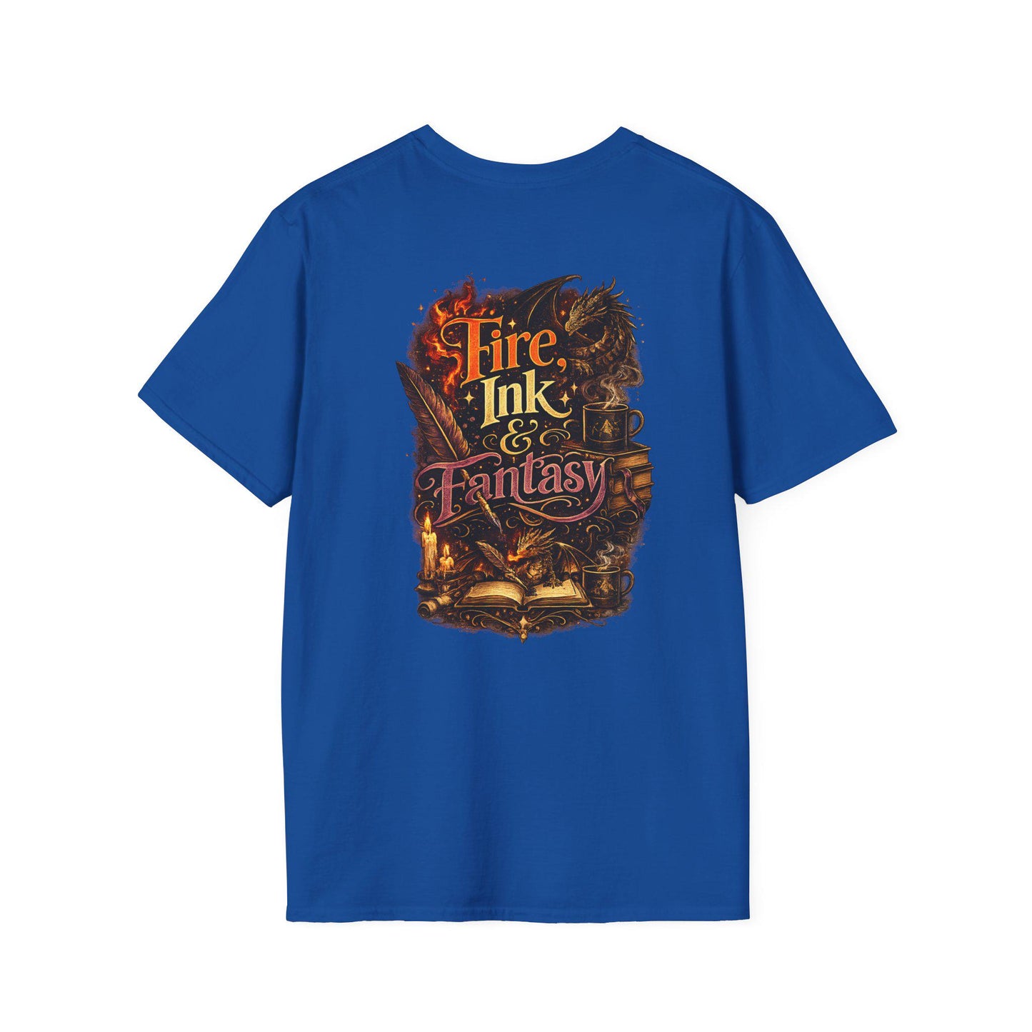 Fire, Ink & Fantasy Shirt, Dragon Book Lover T-Shirt, Fantasy Reader Tee, Writer Gift, Bookish Shirt, BookTok Apparel