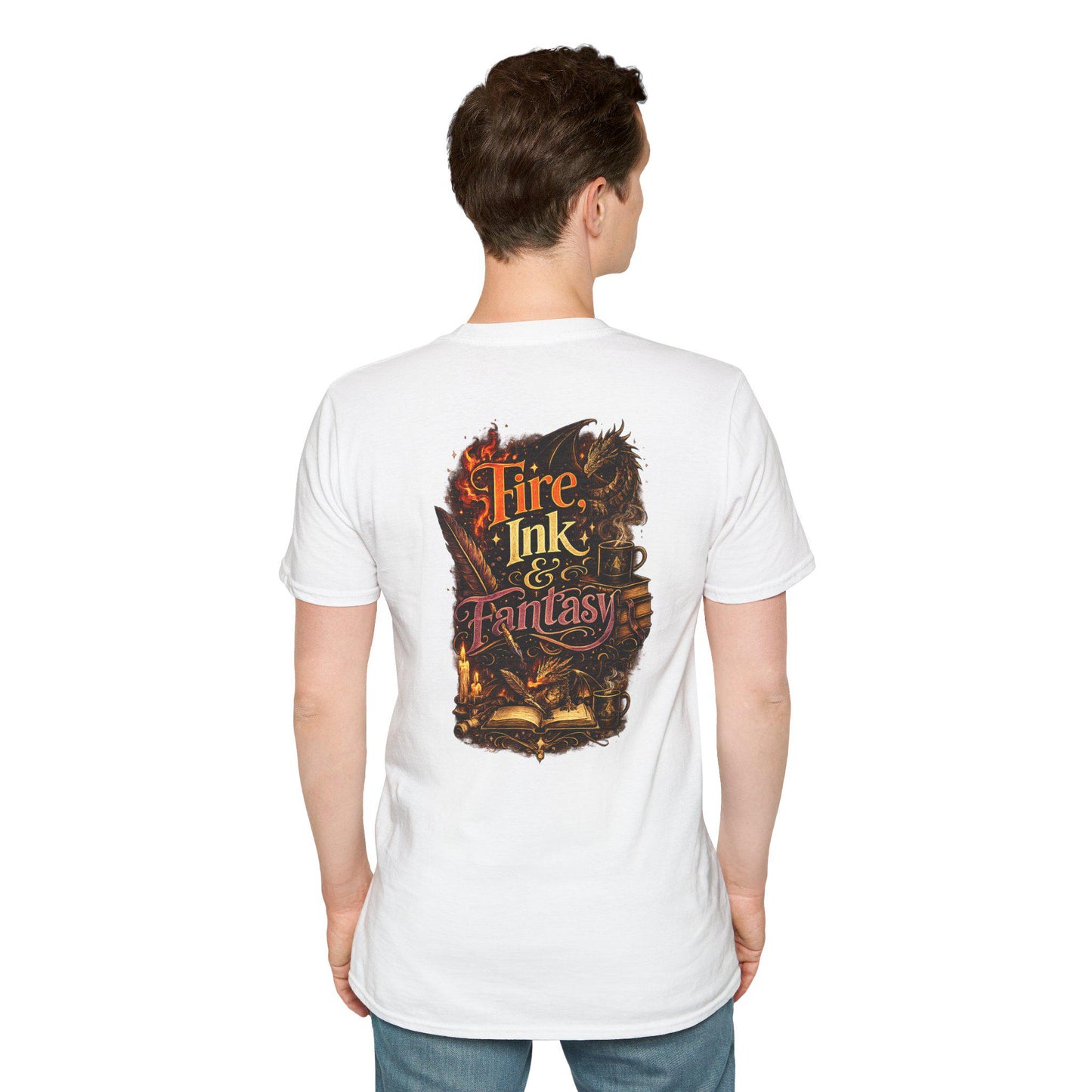 Fire, Ink & Fantasy Shirt, Dragon Book Lover T-Shirt, Fantasy Reader Tee, Writer Gift, Bookish Shirt, BookTok Apparel