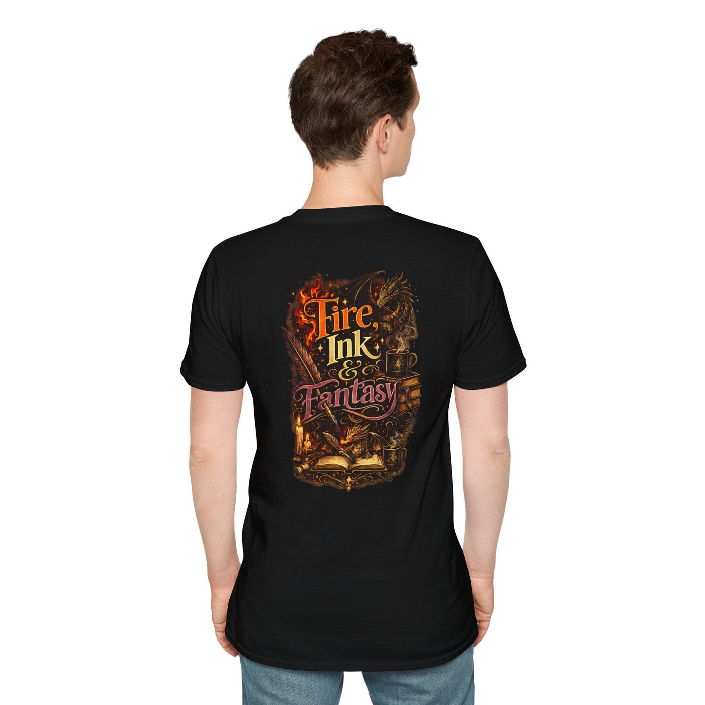 Fire, Ink & Fantasy Shirt, Dragon Book Lover T-Shirt, Fantasy Reader Tee, Writer Gift, Bookish Shirt, BookTok Apparel